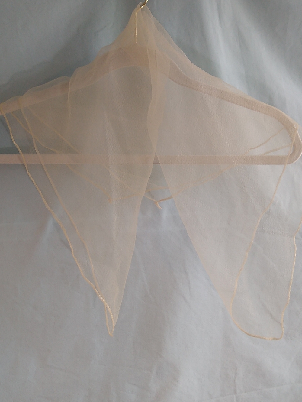 Sheer Beige Scarf - Lightweight Chiffon Neck Wrap